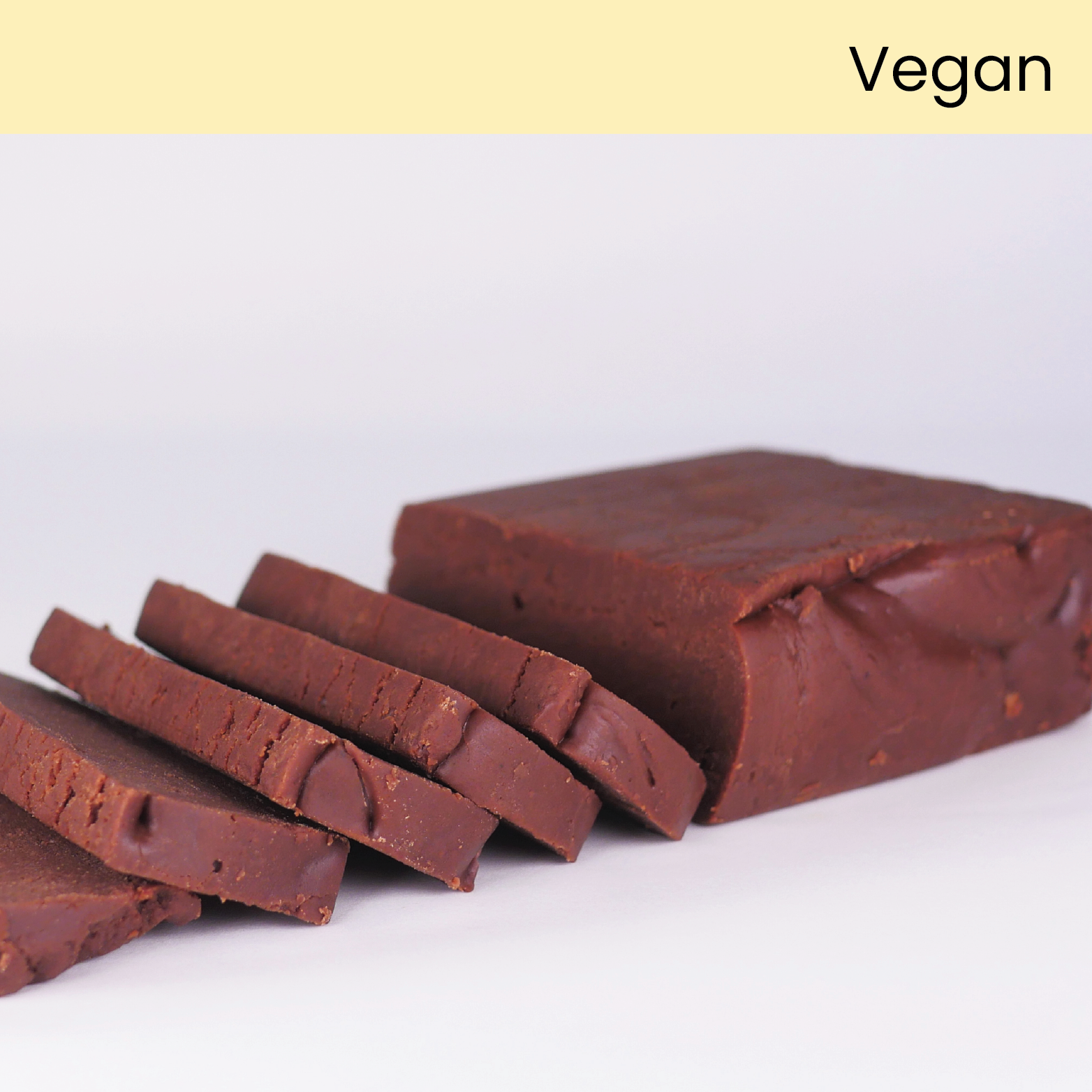 Slice of Color Me Flavors vegan chocolate fudge