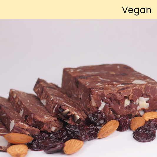 Vegan + Dairy-free Chocolate Cherry Almond Fudge